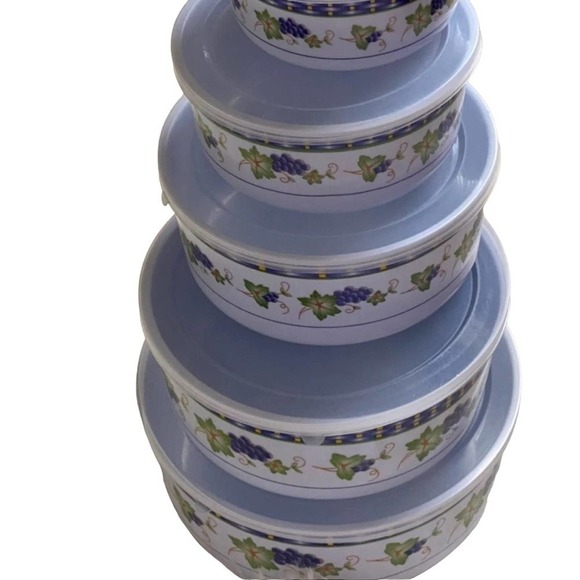 $22/ Melamine 5Pcs Bowl Set With lids - Picture 1 of 6